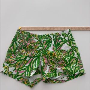 Lilly Pulitzer Callahan Floral Green and Pink Women's Shorts Size 2